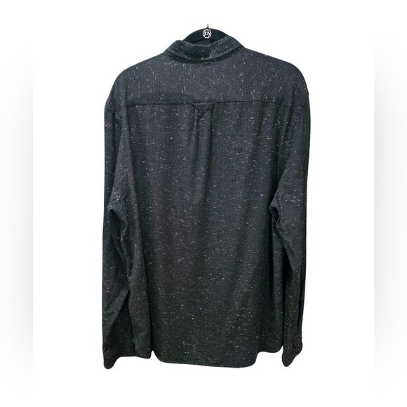 L.O.G.G H&M Mens Speckled 100% Cotton Dark Gray Button Down Long Sleeve Size XL - Picture 2 of 5
